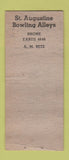 Matchbook Cover - St Augustine Bowling Chicago IL BOBTAIL WEAR