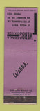 Matchbook Cover - Webb's Restaurant Monroe LA WORN