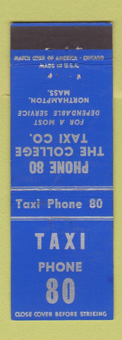 Matchbook Cover - College Taxi Company Northampton MA low phone #