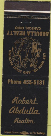 Matchbook Cover - Robert Abdulla Realtor Canton OH