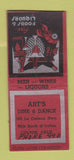 Matchbook Cover - Art's Dine Dance Colton CA BOBTAIL WRITING RED