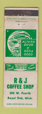 Matchbook Cover - R&J Coffee Shop Royal Oak MI WORN