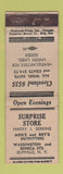 Matchbook Cover - Surprise Store Men's Clothes Buffalo NY WEAR