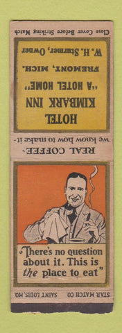 Matchbook Cover - Hotel Kimbark Inn Fremont MI STAR BOBTAIL