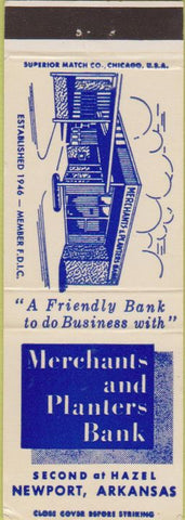Matchbook Cover - Merchant Planters Bank Newport AR