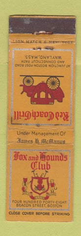 Matchbook Cover - Red Coach Grill Boston MA WORN
