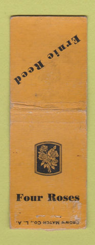 Matchbook Cover - Four Roses Ernie Reed CROWN BOBTAIL WORN
