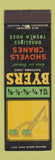 Matchbook Cover - Byers Shovels Cranes Ravenna OH