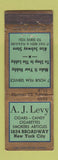 Matchbook Cover - AJ Levy Cigars Tobacco New York City WORN