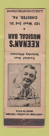 Matchbook Cover - Keenan's Musical Bart Chester PA WORN