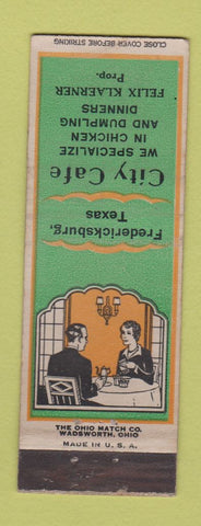 Matchbook Cover - City Cafe Fredericksburg TX