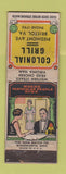Matchbook Cover - Colonial Grill Bristol VA low phone # WEAR