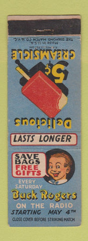 Matchbook Cover - Buck Rogers Creamsicle Ice Cream Radio