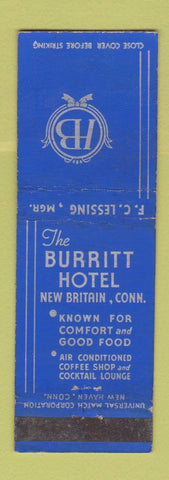 Matchbook Cover - Burritt Hotel New Britain CT WEAR
