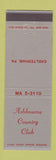 Matchbook Cover - Ashbourne Country Club Cheltenham PA