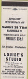 Matchbook Cover - Louise's Studio Long Beach CA photographs