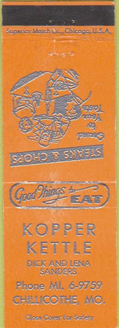 Matchbook Cover - Kopper Kettle Chillicothe MO