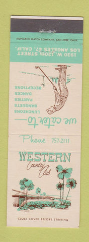 Matchbook Cover - Western Country Club Los Angeles CA