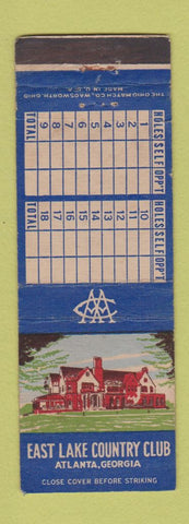 Matchbook Cover - East Lake Country Club Atlanta GA