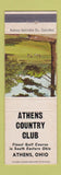 Matchbook Cover - Athens Country Club Athens OH