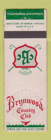 Matchbook Cover - Brynwood Country Club Milwaukee WI