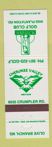 Matchbook Cover - Plantation Golf Club Olive Branch MS Cherokee Valley
