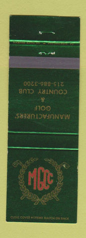 Matchbook Cover - Manufacturers' Golf Country Club Fort Washington PA
