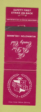 Matchbook Cover - Du Pont Country Club Wilmington DE WEAR