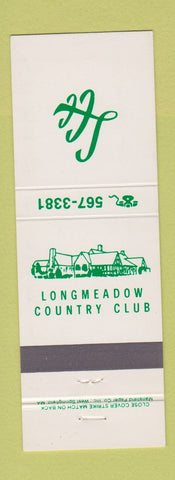 Matchbook Cover - Longmeadow Country Club MA