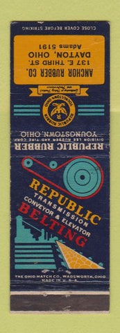 Matchbook Cover - Republic Belting Dayton OH Anchor Rubber