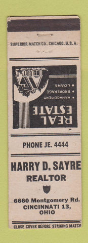 Matchbook Cover - Harry Sayre Real Estate Cincinnati OH