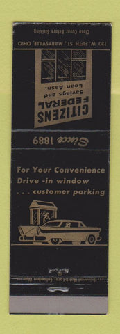 Matchbook Cover - Citizens Federal Savings Marysville OH WEAR