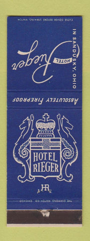Matchbook Cover - Hotel Rieger Sandusky OH