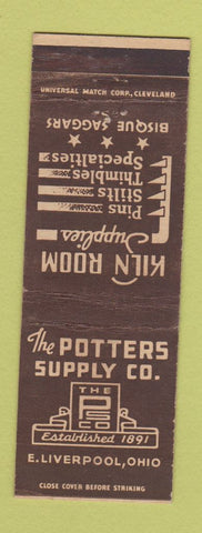 Matchbook Cover - Potters Supply East Liverpool OH Kiln Room