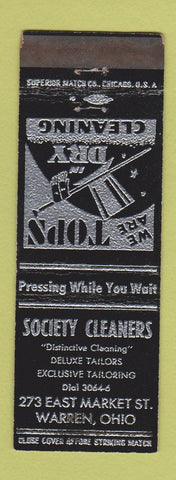 Matchbook Cover - Society Cleaners Warren OH