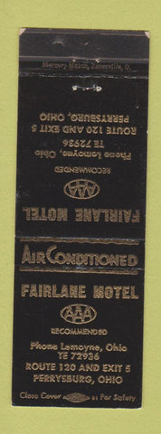 Matchbook Cover - Fairlane Motel Perrysburg OH WEAR
