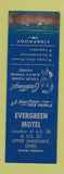 Matchbook Cover - Evergreen Motel Upper Sandusky OH WORN
