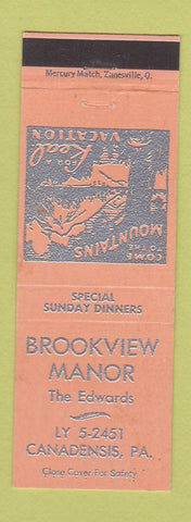 Matchbook Cover - Brookview Manor Canadensis PA