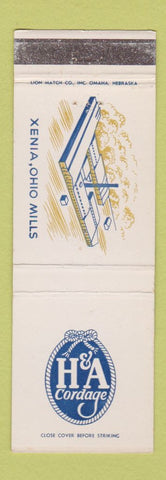 Matchbook Cover - H&A Cordage Xenia OH Mill
