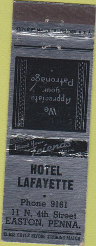 Matchbook Cover - Hotel Lafayette Easton PA