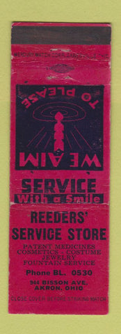 Matchbook Cover - Reeders' Service Store Akron OH WEAR