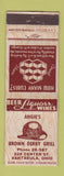 Matchbook Cover - Angie's Brown Derby Grill Ashtabula OH