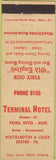 Matchbook Cover - Terminal Hotel Easton PA