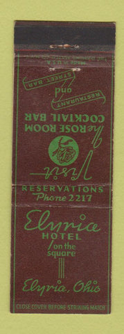 Matchbook Cover - Elyria Hotel OH