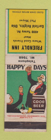 Matchbook Cover - Friendly Inn Garfield Heights OH