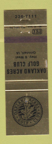 Matchbook Cover - Oakland Acres Golf Club Grinnell IA WEAR
