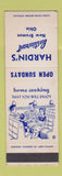 Matchbook Cover - Hardin's Restaurant New Bremen OH