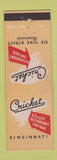 Matchbook Cover - Cricket Restaurant Cincinnati OH