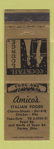 Matchbook Cover - Amico's Italian Foods Parma OH