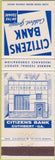 Matchbook Cover - Citizens Bank Cuthbert GA